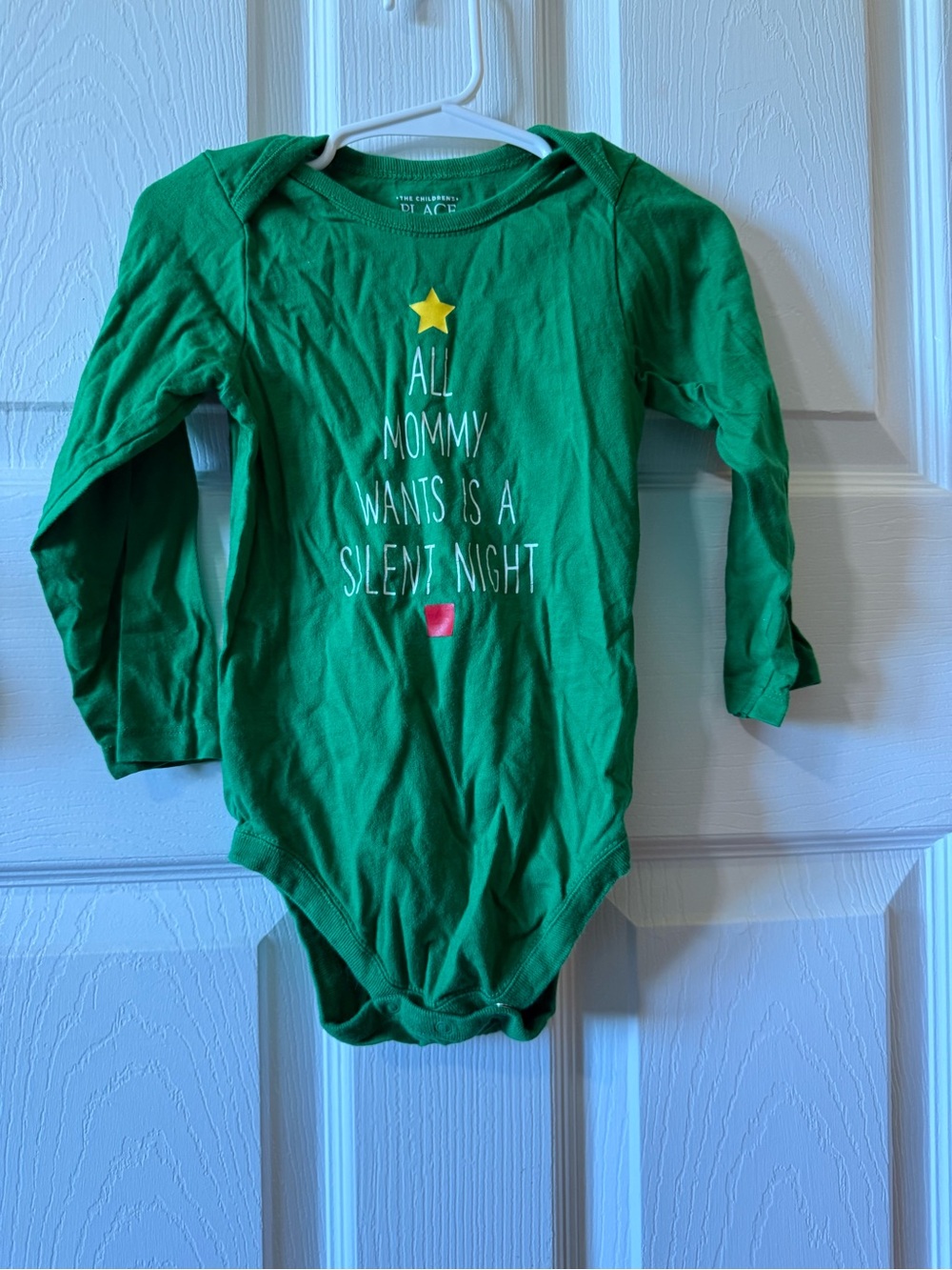 The Children’s Place 18-24 Green Holiday Graphic Onesie - 2/$10 Christmas Onesie